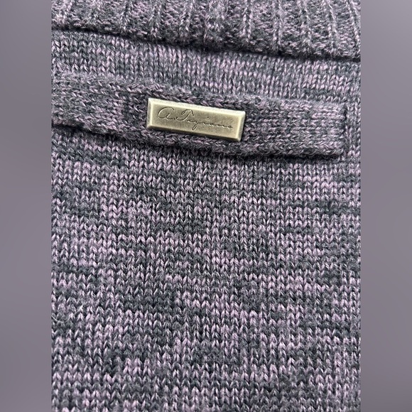 0010 A. Tiziano Long Sleeve Shawl Neck Sweater Size XXL  Gray Purple - Picture 3 of 8